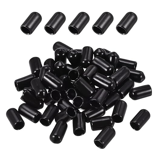 DMiotech 100 Pack 7mm ID Black Screw Thread Protectors Rubber End Caps Bolt by DMiotech