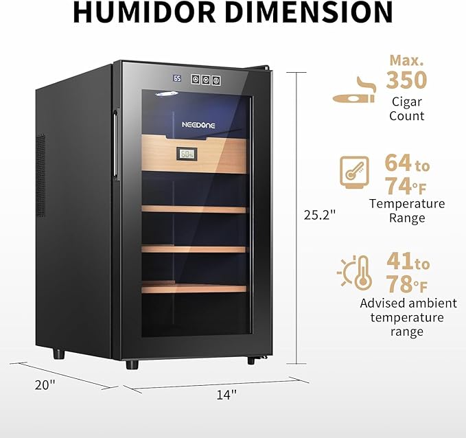 NEEDONE Cigar Humidor 48L with Heating and Cooling Temperature Control System - Image 9