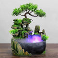 Tabletop Rockery Fountain Indoor Waterfall Bonsai Desktop Mini Rockery Water by kunghei