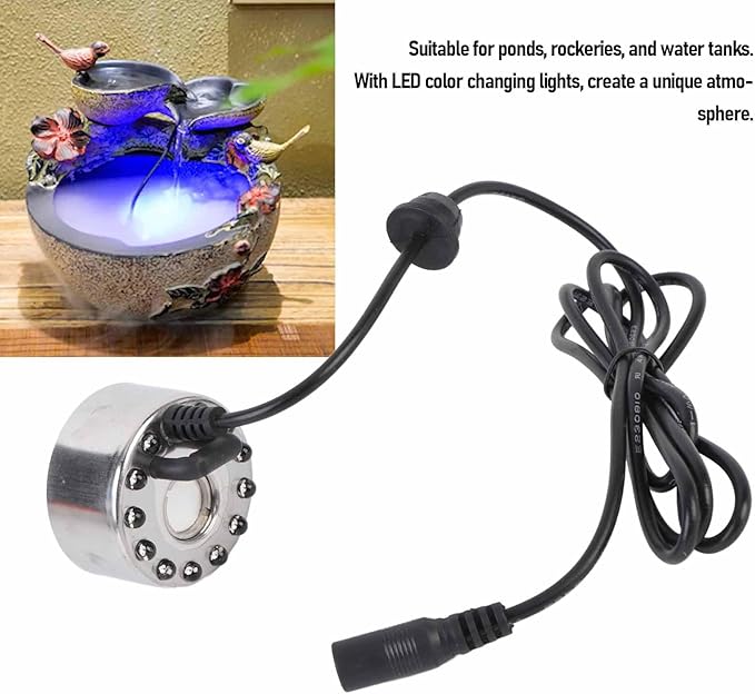Mist Maker, LED Color Changing Fog Atomizer Humidifier, Mini Pond Fog Machine - Image 3