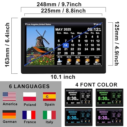 2025 New Digital Clock with Temperature/Humidity & Weather Forecast, Auto Time - Image 3