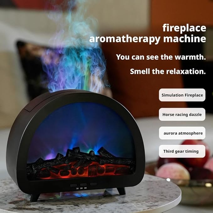 Fireplace Flame Air Diffuser Humidifier, 12 Colors Aromatherapy Essential Oil - Image 3