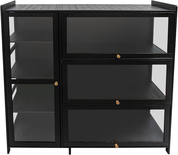 Display Cabinet with Acrylic Doors, 7 Storage Spaces Storage Cabinet & Curio - Image 8