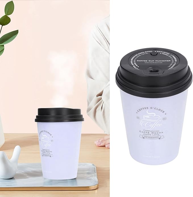 Coffee Cup Humidifier, Compact Lightweight Cute Desktop Humidifier - Image 4