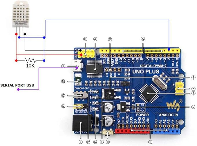 AITRIP 2pcs DHT22/AM2302 Digital Temperature and Humidity Sensor Module - Image 5