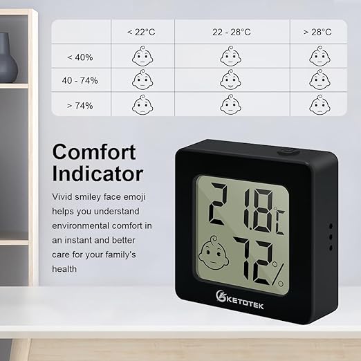 KETOTEK 5 Pack Digital Hygrometer Indoor Thermometer Mini Temperature and - Image 5