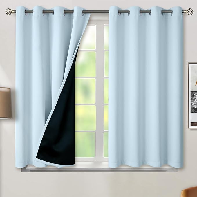 BGment Baby Blue 100% Blackout Curtains by BGment