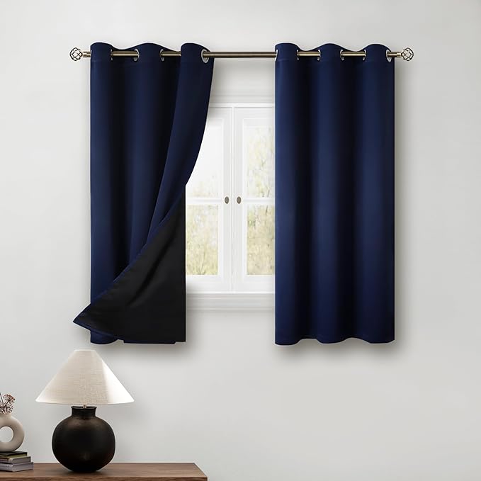 BGment Navy Blue Blackout Curtains 45 Inch Length by BGment