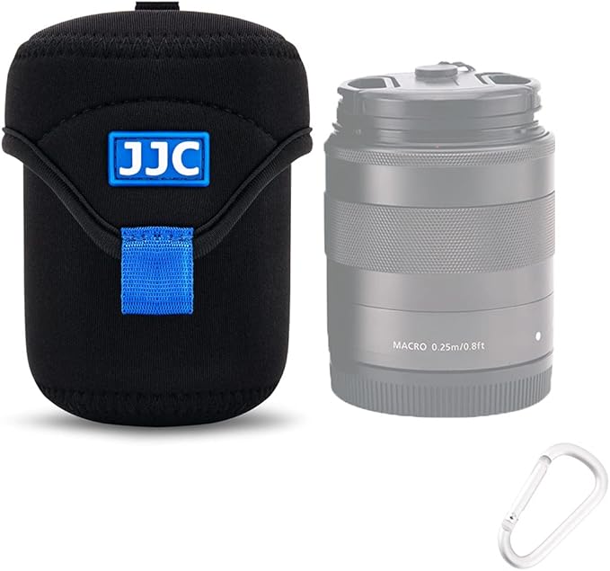 JJC Water Resistant Neoprene Camera Lens Pouch Case, Fold-Over Lens Bag by JJC
