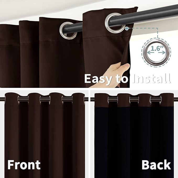 BGment 100% Blackout Curtains for Bedroom Window 84 Inch Length 2 Panels Set - Image 6