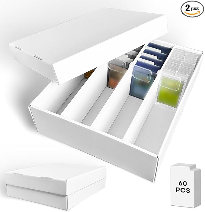 2-Pack Trading Card Storage Box, Top loader Storage Boxes, includes Card by Fageverld