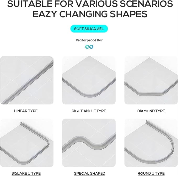 1.18in×1.57in，Shower Water Guard，Shower Door Seal Strip，Durable Silicone - Image 7
