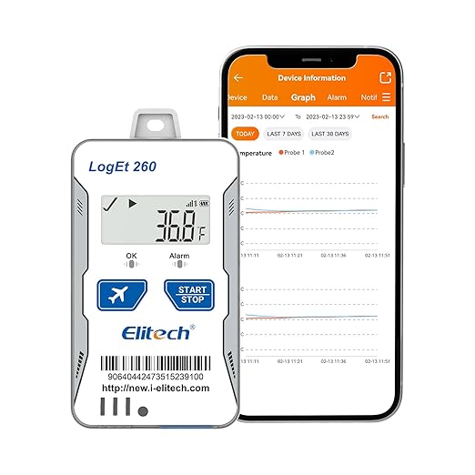 Elitech 4G Real-time Temperature Humidity Data Logger Light/Shock/Location by Elitech