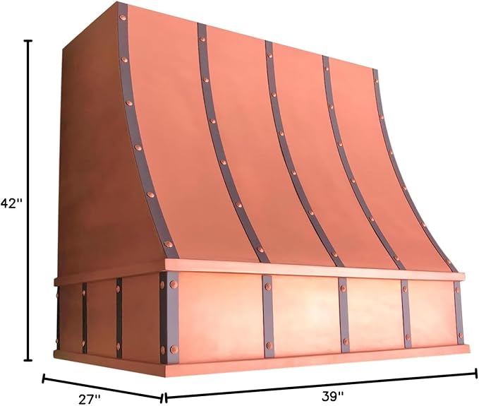 CT Copper Tailor Sloped Copper Vent Hood Island Mount, 1150 CFM Exhaust Fan - Image 10