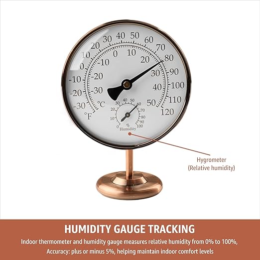 4-Inch Indoor Thermometer and Humidity Gauge, Room Analog Temperature and - Image 4