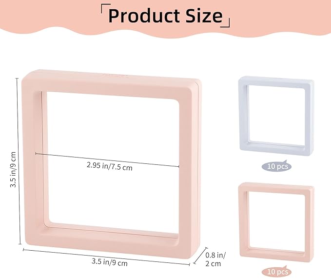 20 Pcs 3D Floating Display Case 3.5x3.5x0.8inch, Challenge Coin Display - Image 2