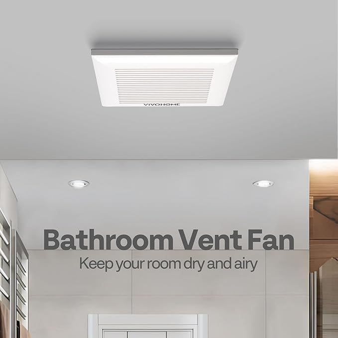 VIVOHOME Ultra-Quiet 80 CFM Bathroom Exhaust Fan, 1.5 Sone 95 Sq.Ft Coverage - Image 2