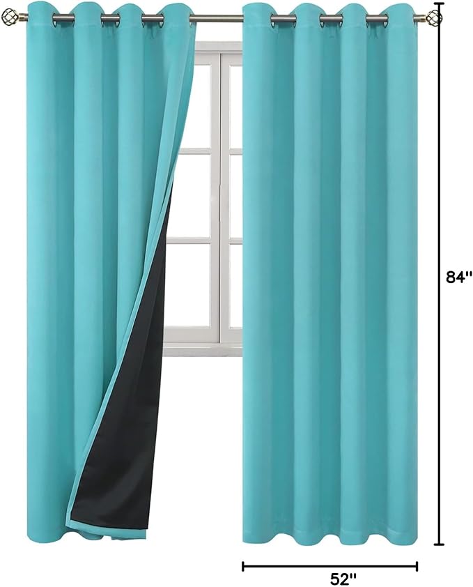 BGment 100% Blackout Curtains for Bedroom Window 84 Inch Length 2 Panels Set - Image 9