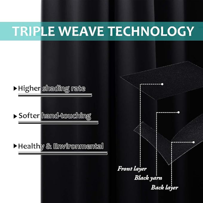 NICETOWN Complete 100% Blackout Curtains, Thermal Insulated Energy Efficiency - Image 6