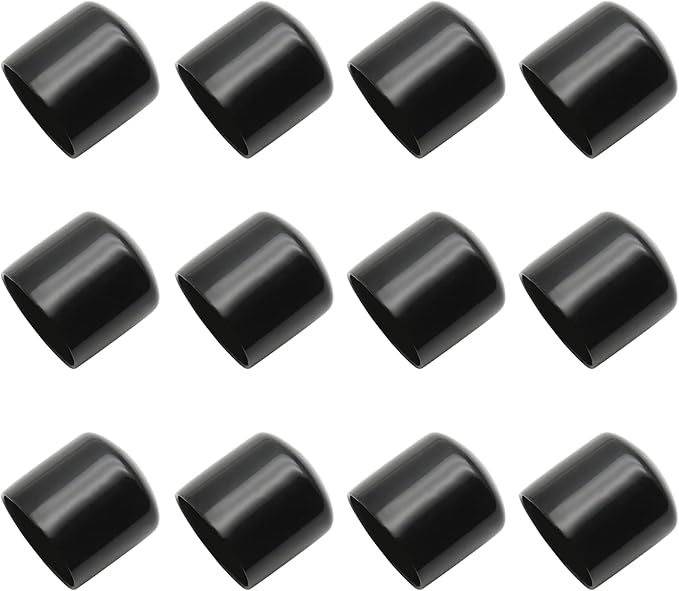12Pcs Round PVC End Caps, 1-3/8" Vinyl Flexible Bolt Chair Leg Caps Plastic by Bonsicoky
