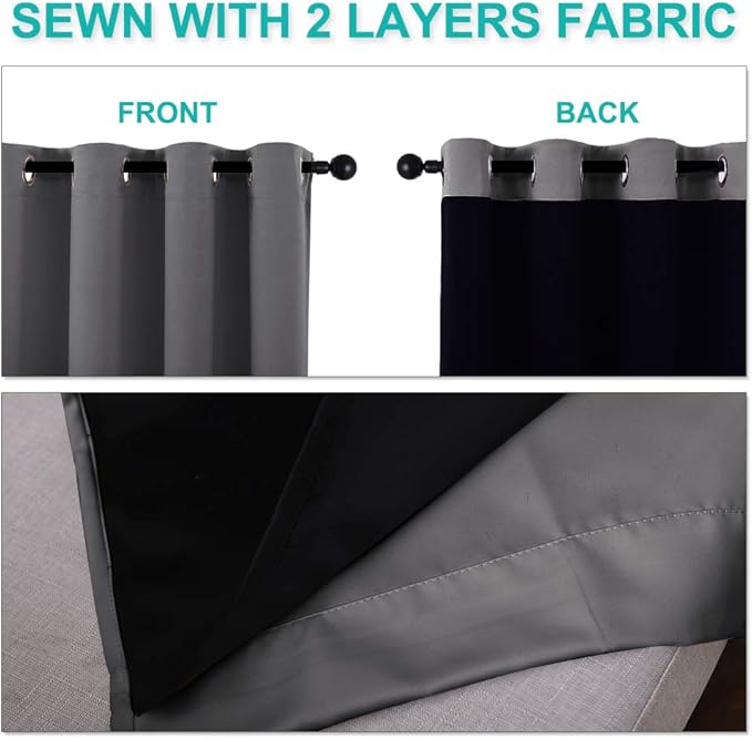 NICETOWN Cold Reducing Curtains, Total Shade Draperies, Heavy-Duty Full Light - Image 4