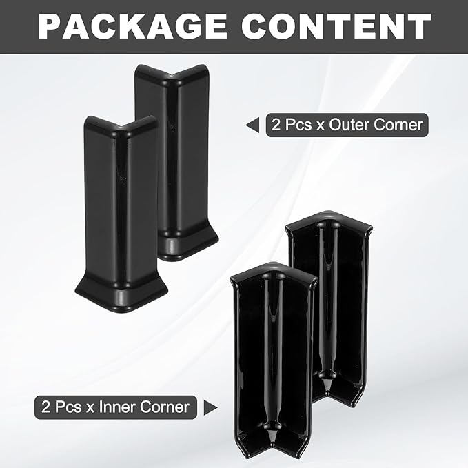 uxcell Self Adhesive Baseboard Corner Blocks, 4.07 Inch Wall Edge Corner - Image 3