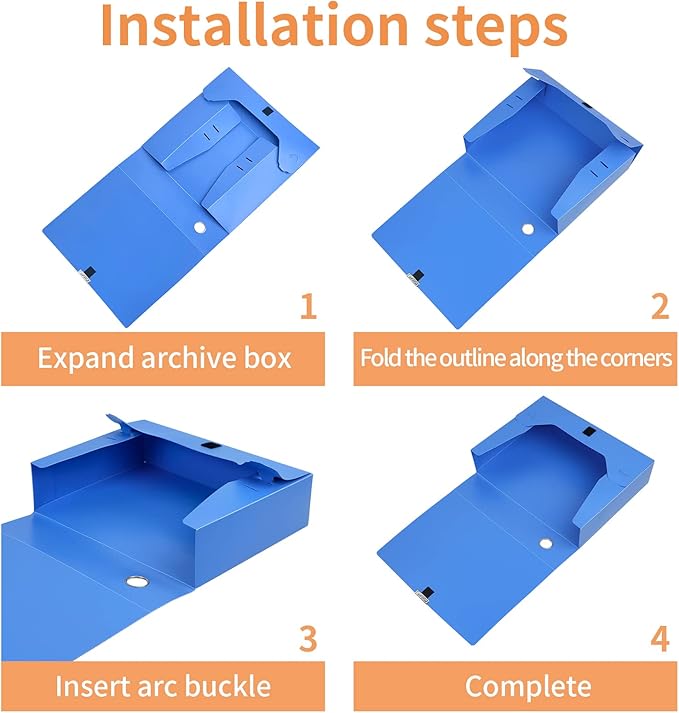 HUA JIE A4 Storage File Boxes Plastic Archives Cases - Image 5