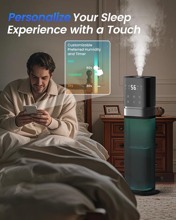 Humidifiers for Bedroom 2.1Gal/8L, Smart Humidifier Large room, Cool Mist - Image 6