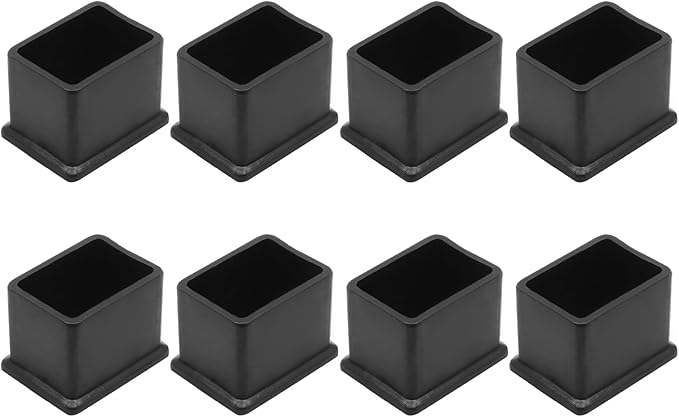 8 Pcs Rectangle PVC Furniture Leg Caps, Vinyl Flexible Chair Leg Floor by Bonsicoky