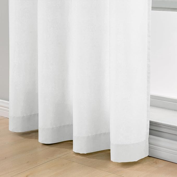 L.Z.E White Light Filtering Privacy Kitchen Curtains 45 Inch Length 2 Panels Set - Image 5