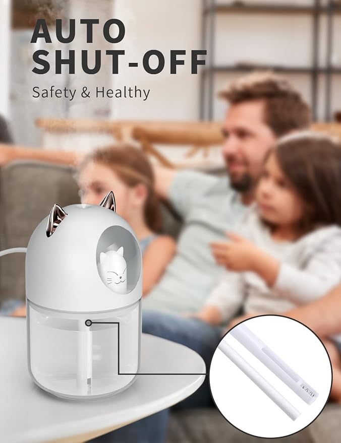 Cool Mist Humidifier, 300ml Mini Humidifiers - Image 4