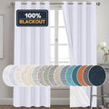 PrinceDeco White Blackout Curtains Linen Curtains 96 Inches Long 100% Blackout by PrinceDeco