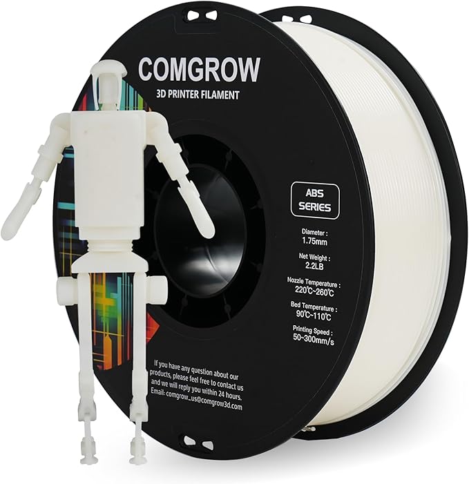 Comgrow ABS 3D Printer Filament, Heat Resistant, 1.75mm Diameter, 1lb Weight by Comgrow