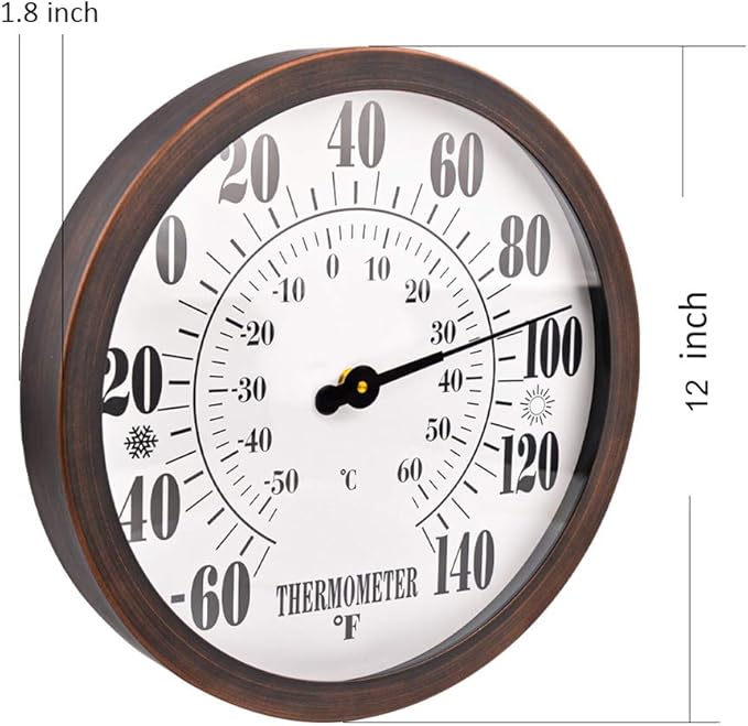 12" Large Outdoor Thermometer - Image 8