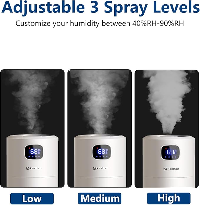 Large Humidifiers for Bedroom, 9L/2.5Gal Ultrasonic Cool Mist, Top Fill Easy - Image 5