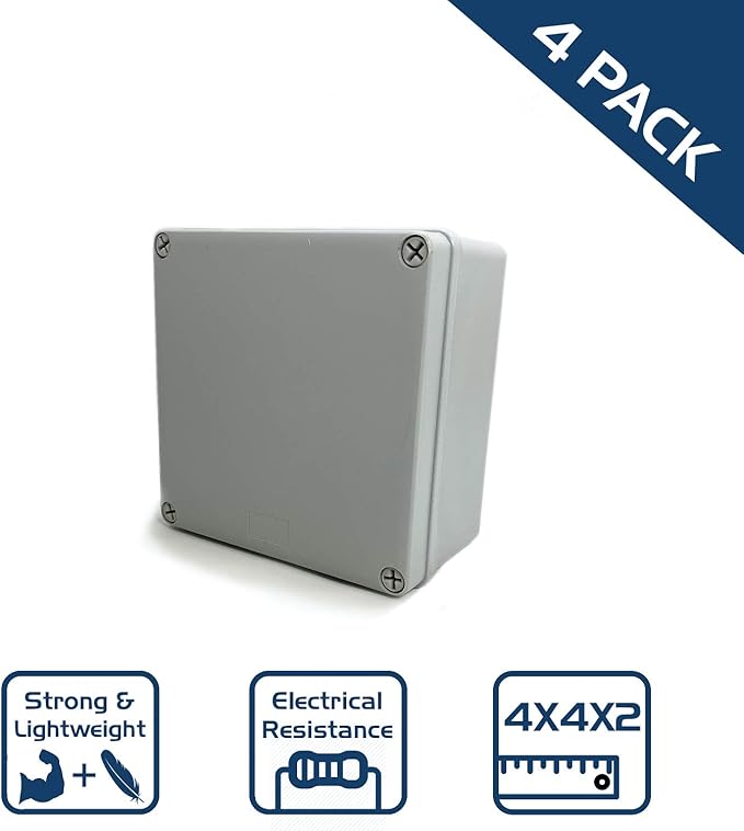 Co. 4" x 4" x 2.4" Weather & Dust Proof PS Plastic Junction Conduit Box - Image 9
