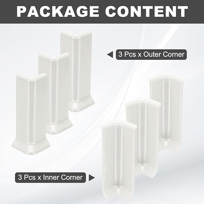 uxcell Self Adhesive Baseboard Corner Blocks, 2.2 Inch Wall Edge Corner - Image 3