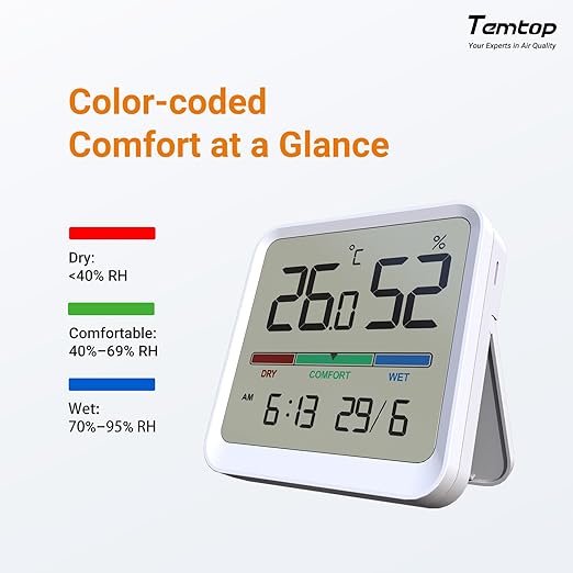 Temtop Indoor Thermometer Hygrometer, Precision Digital Temp/Humidity Monitor - Image 3