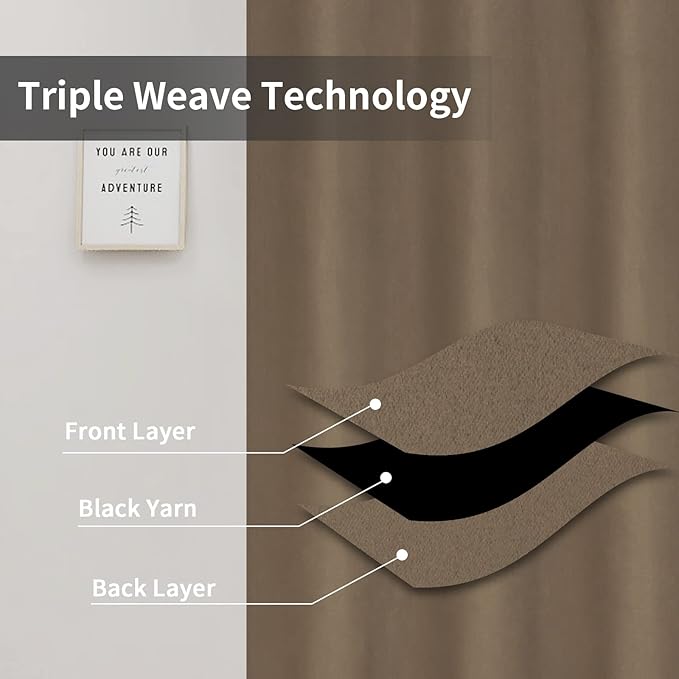 Easy-Going Blackout Curtains for Bedroom, Solid Thermal Insulated Grommet and - Image 3