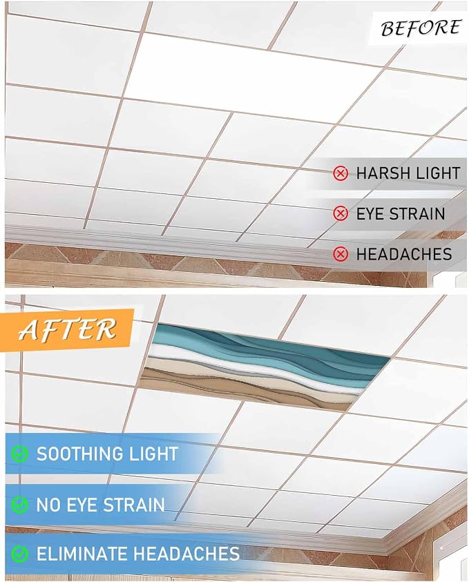 4 Pack Turquoise Ombre Fluorescent Light Covers Teal Turquoise Brown Gradient - Image 7