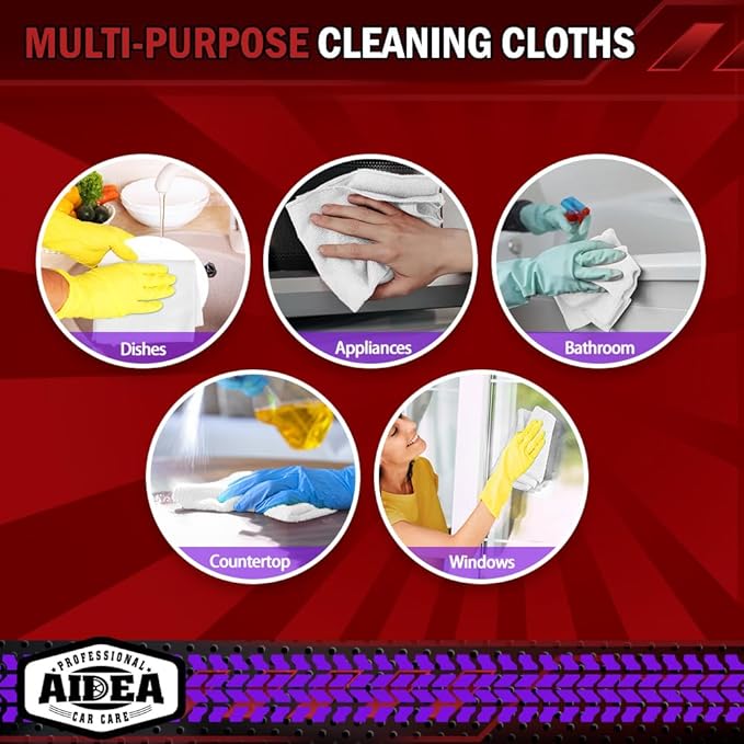 AIDEA Microfiber Cleaning Cloth White 5PK, Microfiber Towels - Image 7