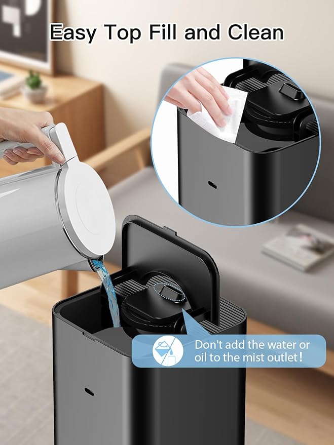 10L/2.64Gal Humidifier, Top Fill Quiet Ultrasonic Cool Mist Humidifiers - Image 9