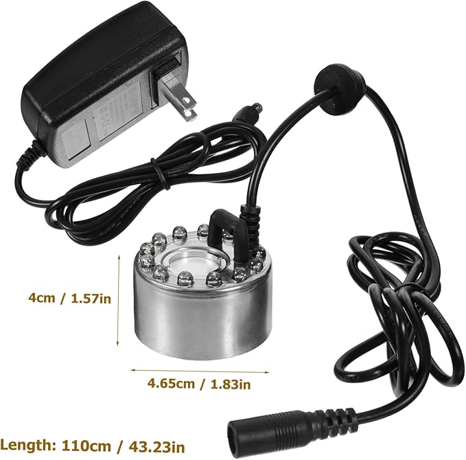1Set Colored LED Lamp Aquarium Fog Maker Atomizing Head Humidifier Mist Maker - Image 2