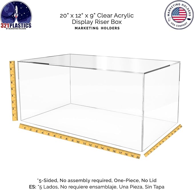 20" x 12" x 9" Acrylic Display Riser Box - Image 7