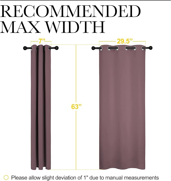 NICETOWN Bedroom Curtain Panels Blackout Draperies, 1 Pair, 34 by 63 inches - Image 7