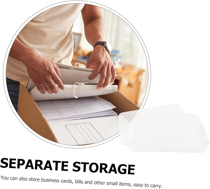Flat Transparent File Storage Box Business Certificate Organizer - Image 8