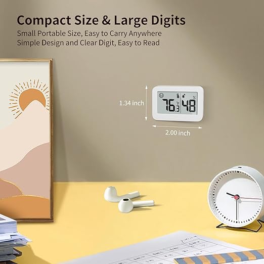 DOOMAY 2-Pack Mini Hygrometer Indoor Thermometer, Humidity Gauge - Image 5