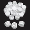 7/8" Plastic Hole Plugs White -Round Chair Leg Caps, Flush Mount Pipe Plugs by EASYEAH