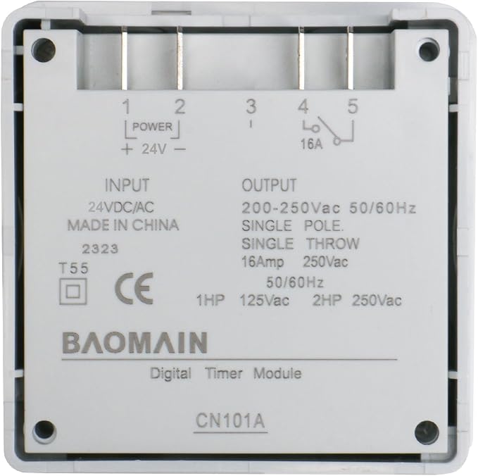 Baomain Time Switch Relay with 4 x Terminal Cable & Waterproof Cover, Digital - Image 2