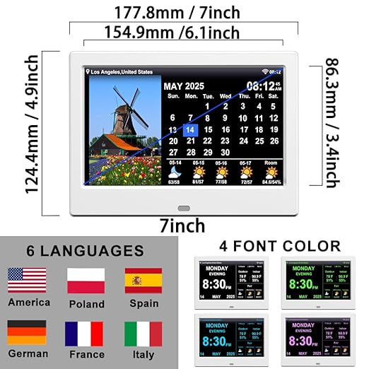 2025 New Digital Clock with Temperature/Humidity & Weather Forecast, Auto Time - Image 4